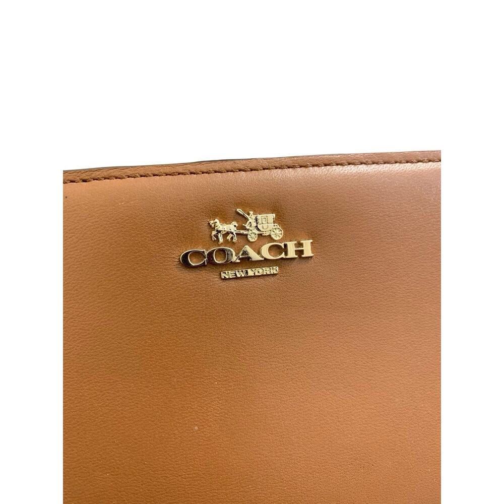 Coach Madison Skinny Leather Wallet 51936 Tan Brown Gold Logo - Picture 3 of 16